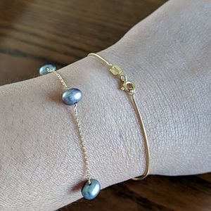 14k yellow gold pearl bracelet